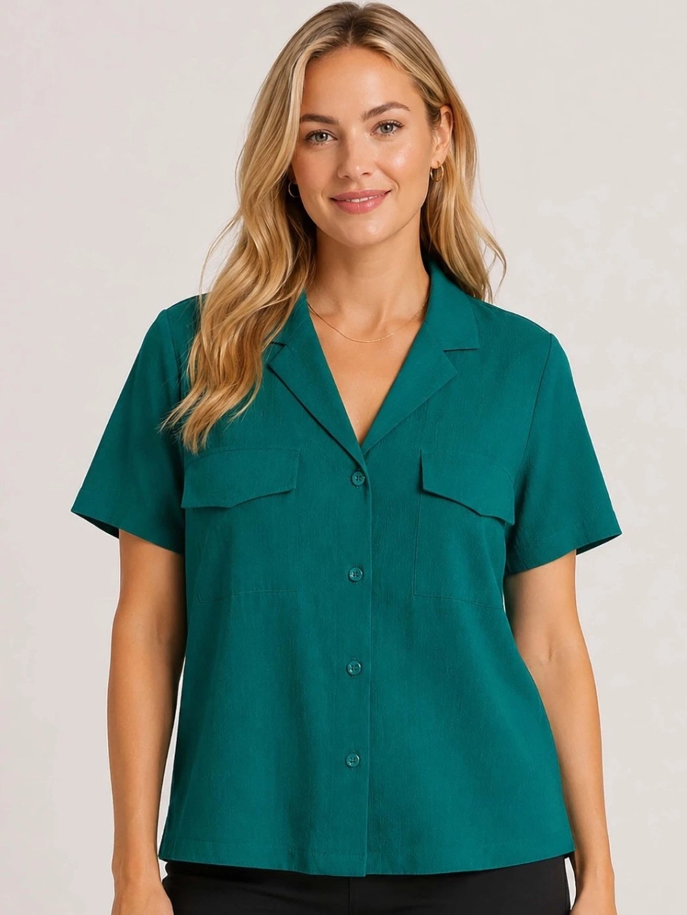 NWOT Athleta Echo button down Top - Green size small